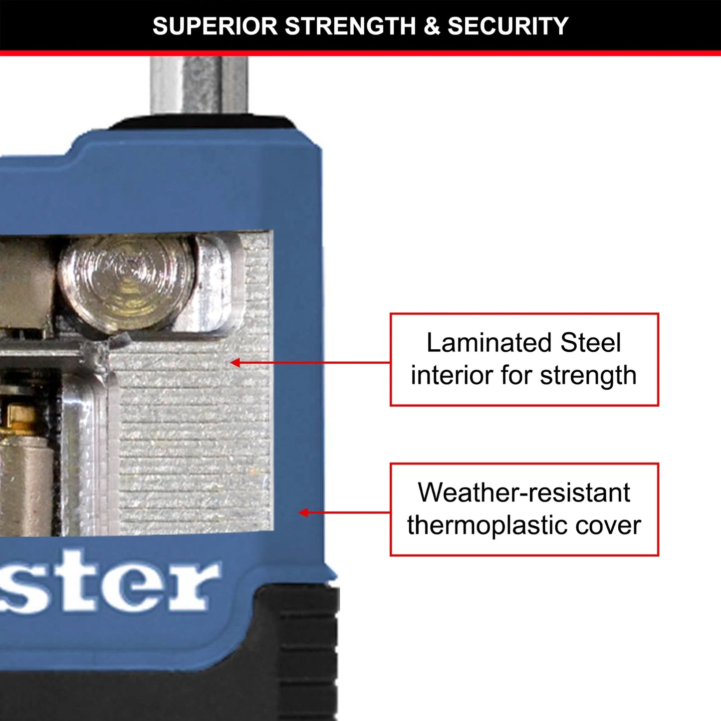 Master Lock 45mm Excell Weather-Resistant Padlock 4 Pack, Boron-Carbide Shackle, 4 Keys