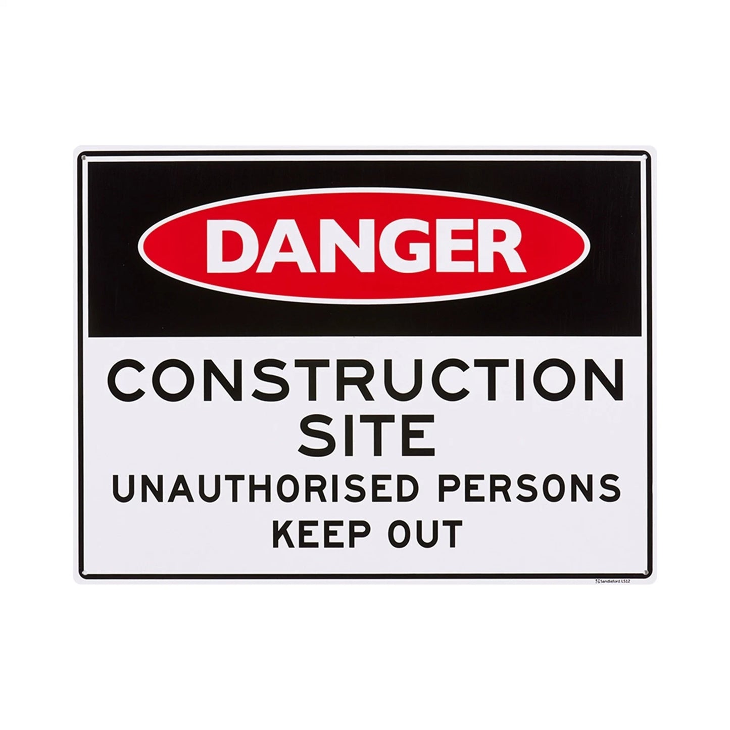 Sandleford Construction Site Sign 450x600mm, Durable Polypropylene, UV Resistant, Easy Install