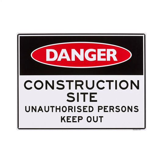 Sandleford Construction Site Sign 450x600mm, Durable Polypropylene, UV Resistant, Easy Install