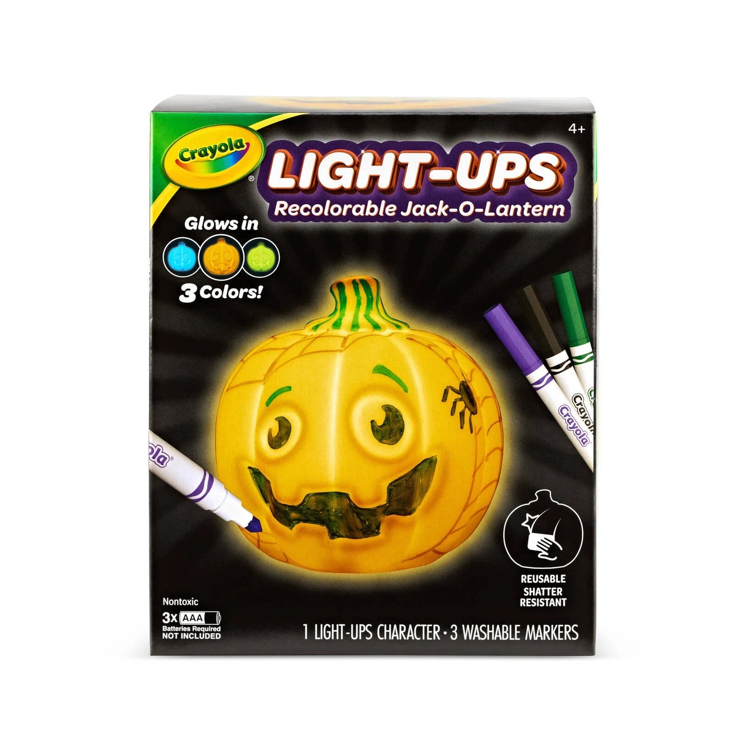 Crayola Light-Ups Jack-O-Lantern - Interactive, Reusable, Kid-Safe Halloween Craft Set