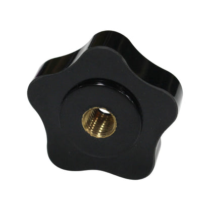 Richmond M8 Through Nut - Black Bakelite Head, Brass Insert, 5-Lobe Design