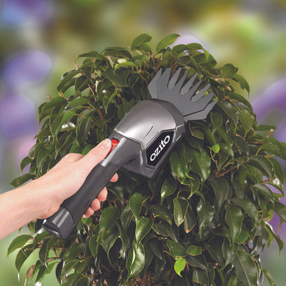 Ozito 7.2V Cordless Hedge Trimmer & Shear, Lithium-Ion Battery, Quick Blade Change, Ergonomic Design