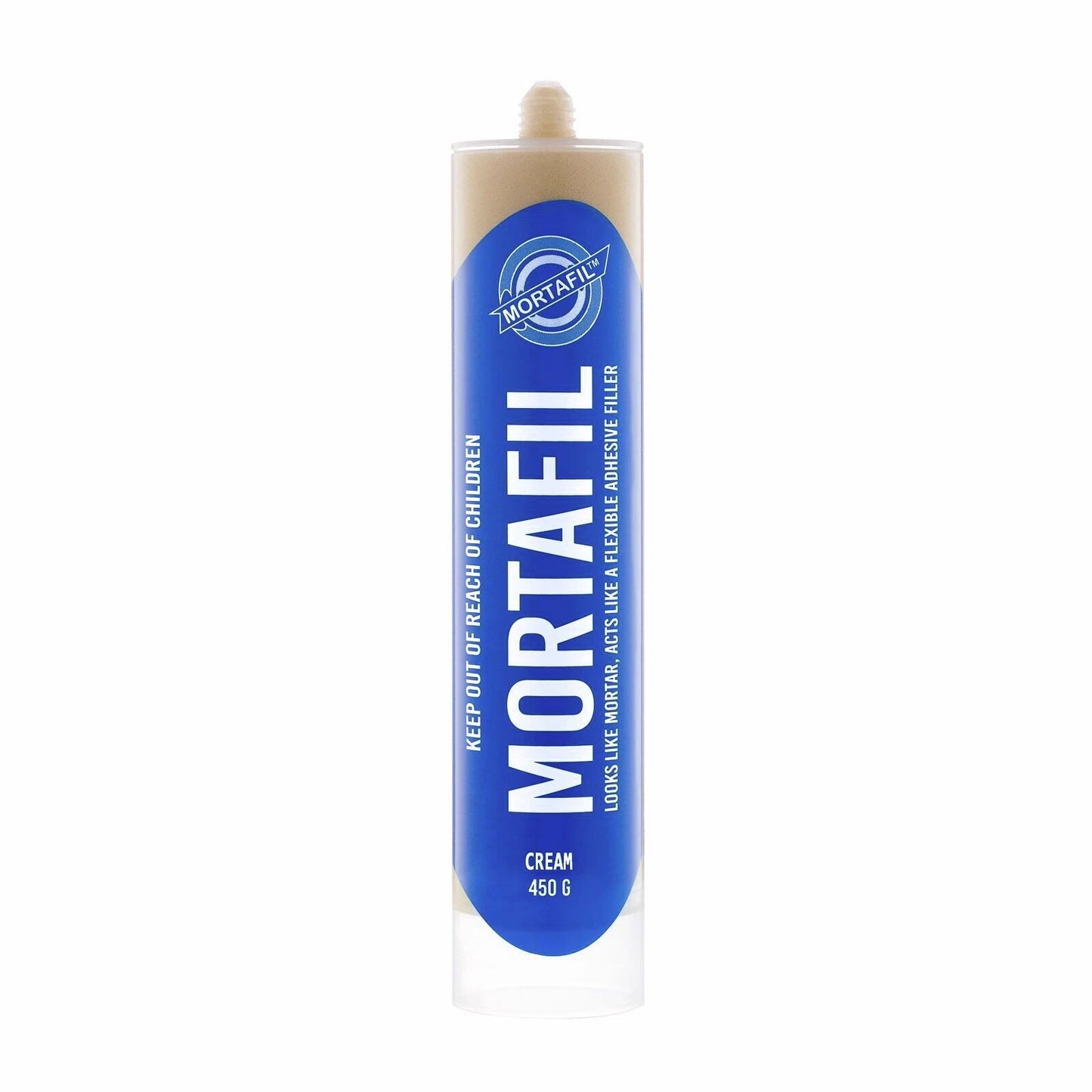 Mortafil 450g Cream Mortar - Flexible, Water-Resistant Adhesive Filler for Interior & Exterior Use