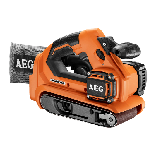 AEG 18V Brushless 75mm Belt Sander, Quick-Release, Variable Speed, Lock-On Switch