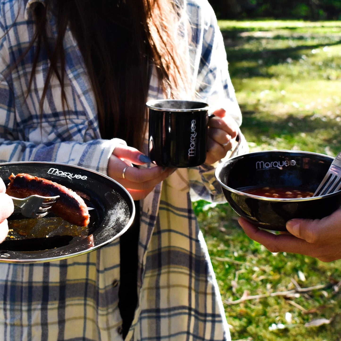 Marquee Enamel Mug - Durable Steel, Chip-Resistant, Hot/Cold Retention, Dishwasher Safe