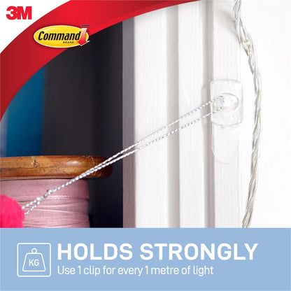 Command Clear Adhesive Decorating Clips 20 Pack - Damage-Free, Versatile, Reusable