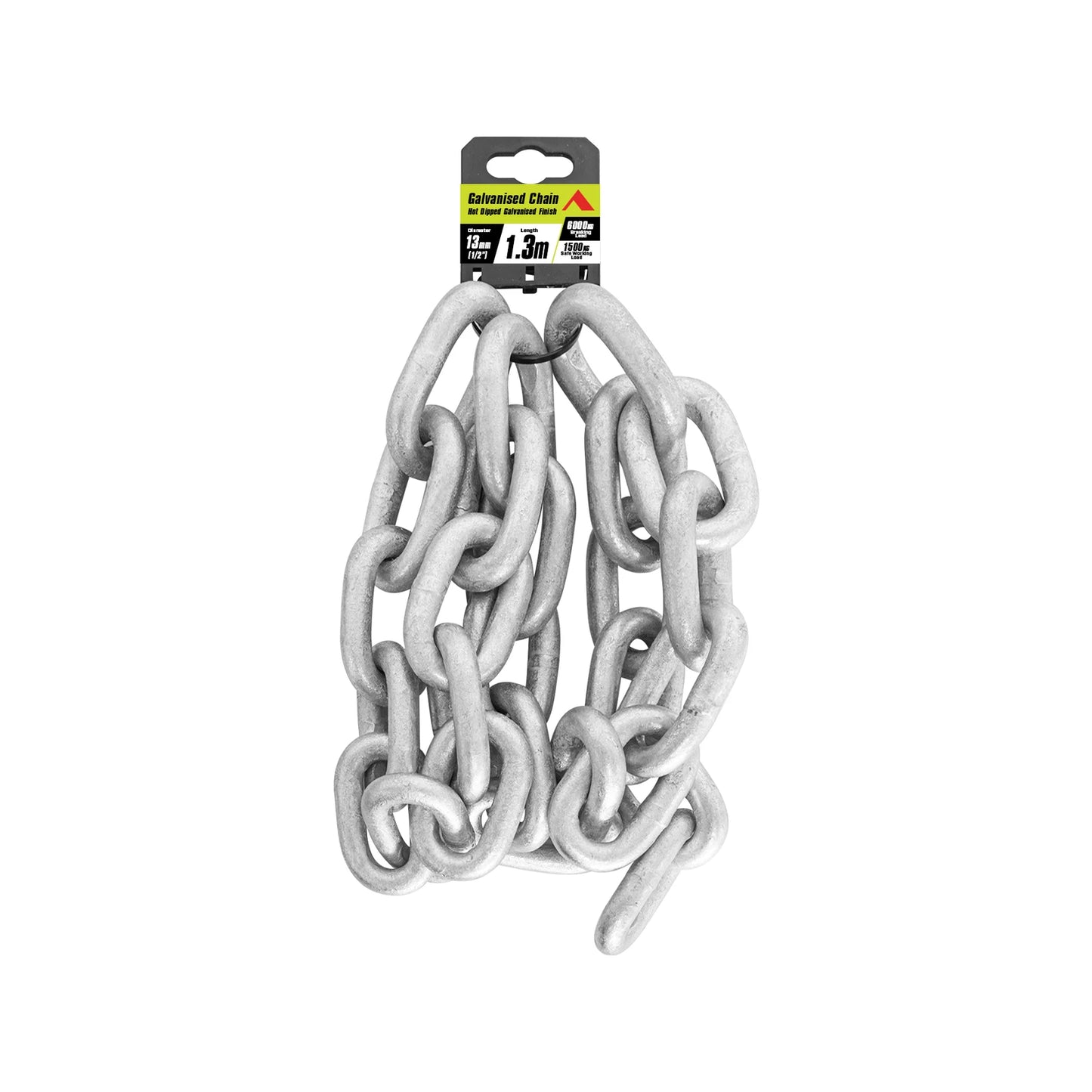 Pinnacle 13mm Galvanised Chain 1/2" x 1.3m, Corrosion Resistant, 1500kg Load Limit