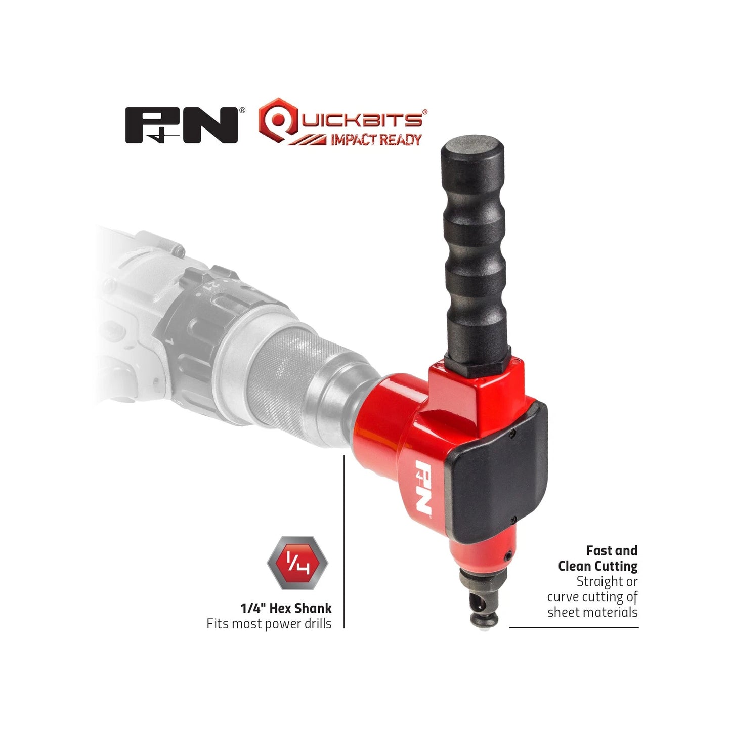 P&N 1/4" Shank Quickbit Nibbler Attachment for Sheet Materials Cutting