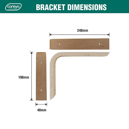 Carinya Plywood Angle Bracket 240x190mm, DIY Customizable, Durable, 20kg Load Capacity
