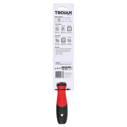 Trojan 200mm Second Cut Round File - Bastard Cut for Precise Shaping & Smoothing