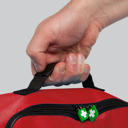 FastAid R1 Vehicle Pro First Aid Kit, WHS Compliant, Portable Red Soft Pack, 175 Pieces