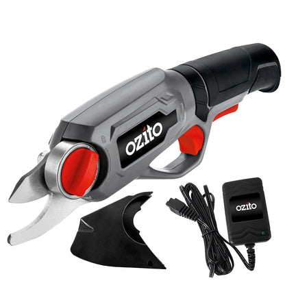Ozito 3.6V Cordless Pruner, 12mm Cut, Li-Ion Battery, LED Lights, Ergonomic Handle