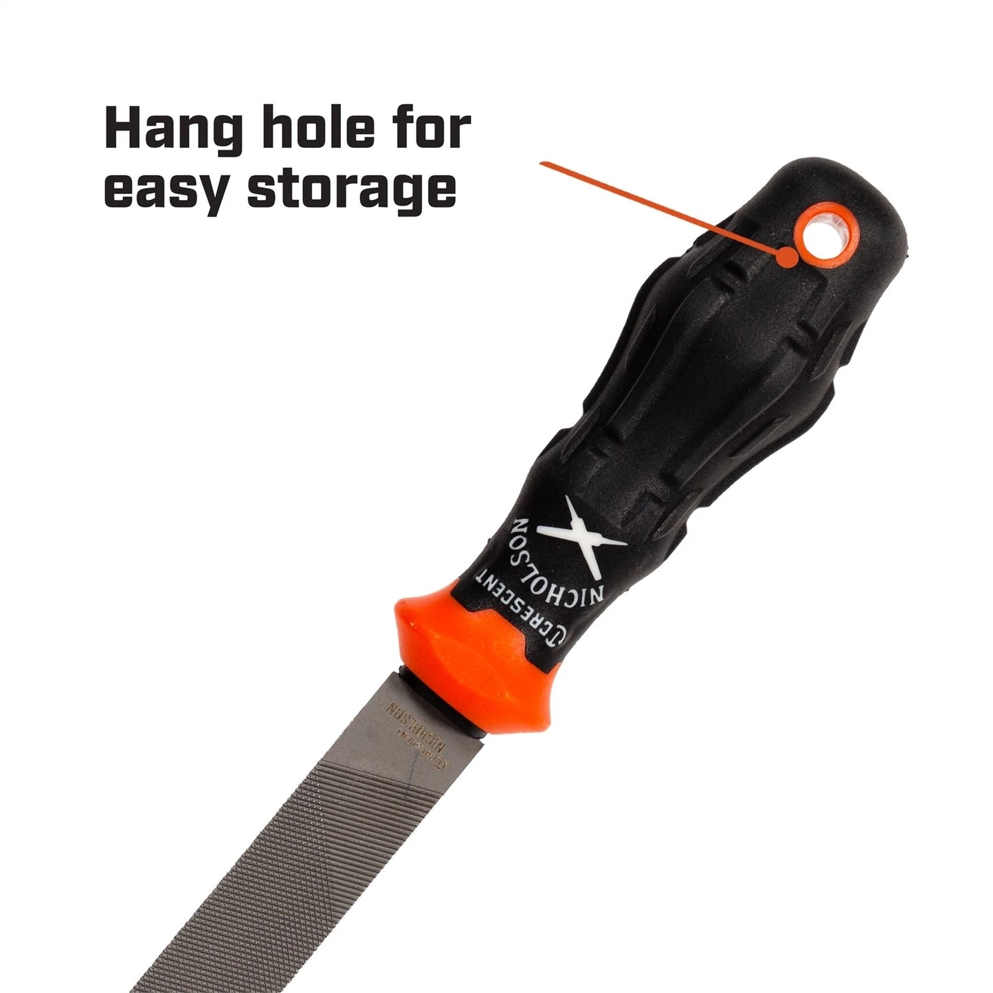 Crescent Nicholson 200mm Flat Bastard File, Double-Sided, Comfortable Grip, Metalwork Tool