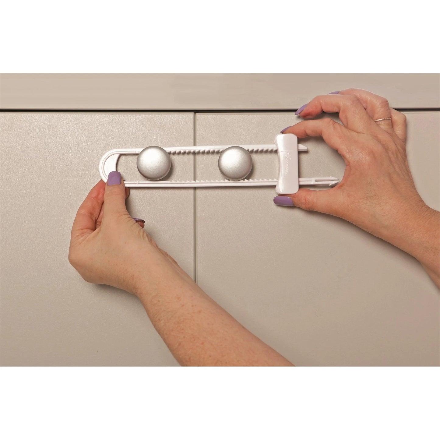 Dreambaby Child Safety Sliding Cabinet Lock, Durable Nylon, Portable, Child-Resistant, White