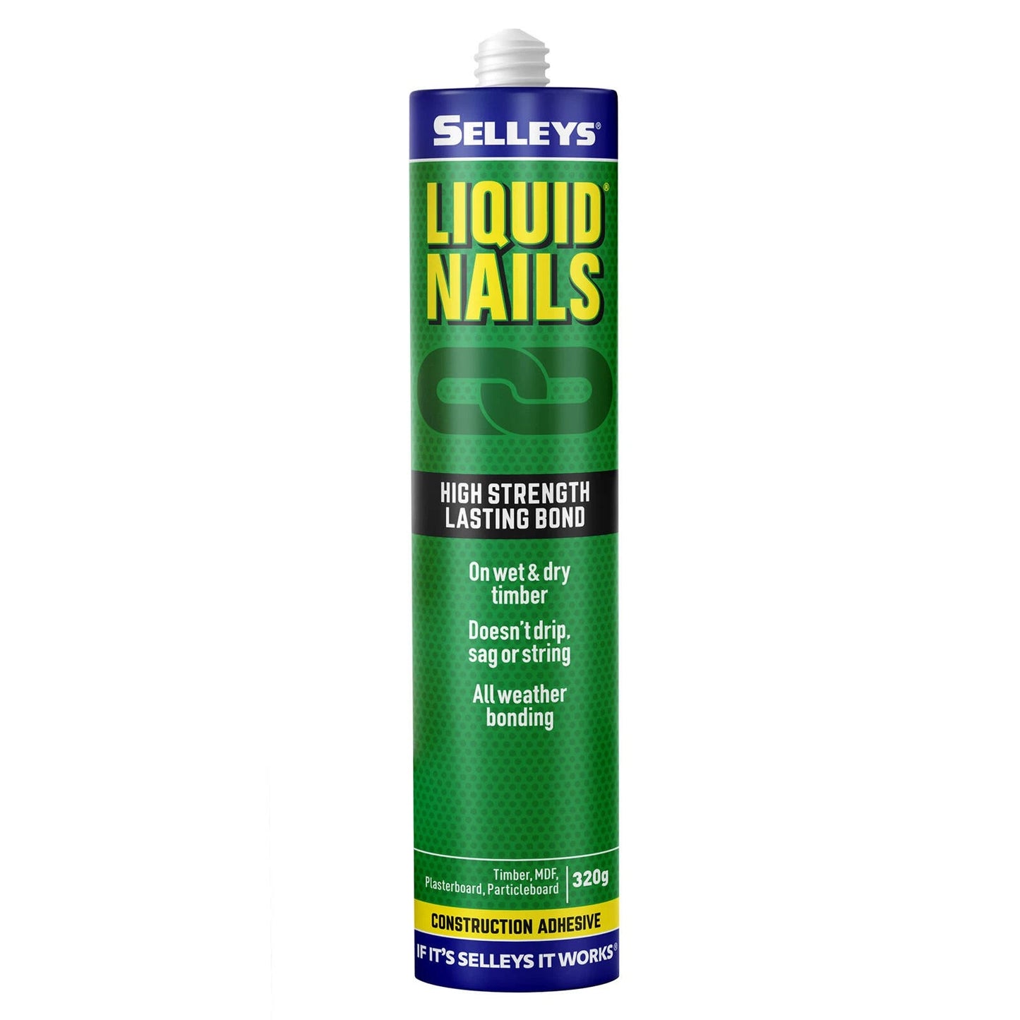 Selleys Liquid Nails 320g Construction Adhesive 6 Pack - High Strength, All Weather, Flexible