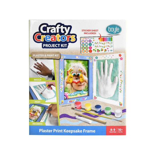 Boyle Crafty Creators Plaster Print Keepsake Frame Kit with Paints & Air-Dry Clay