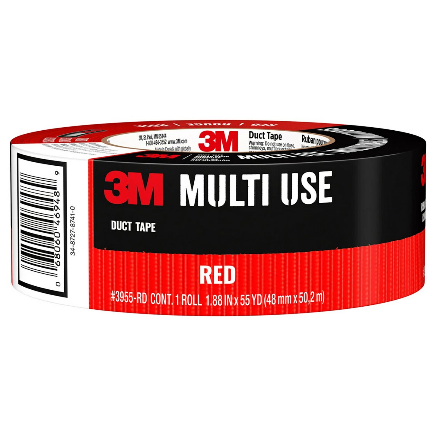3M Red Duct Tape 48mm x 50.2m - Strong Adhesive, Water-Resistant, Versatile Use