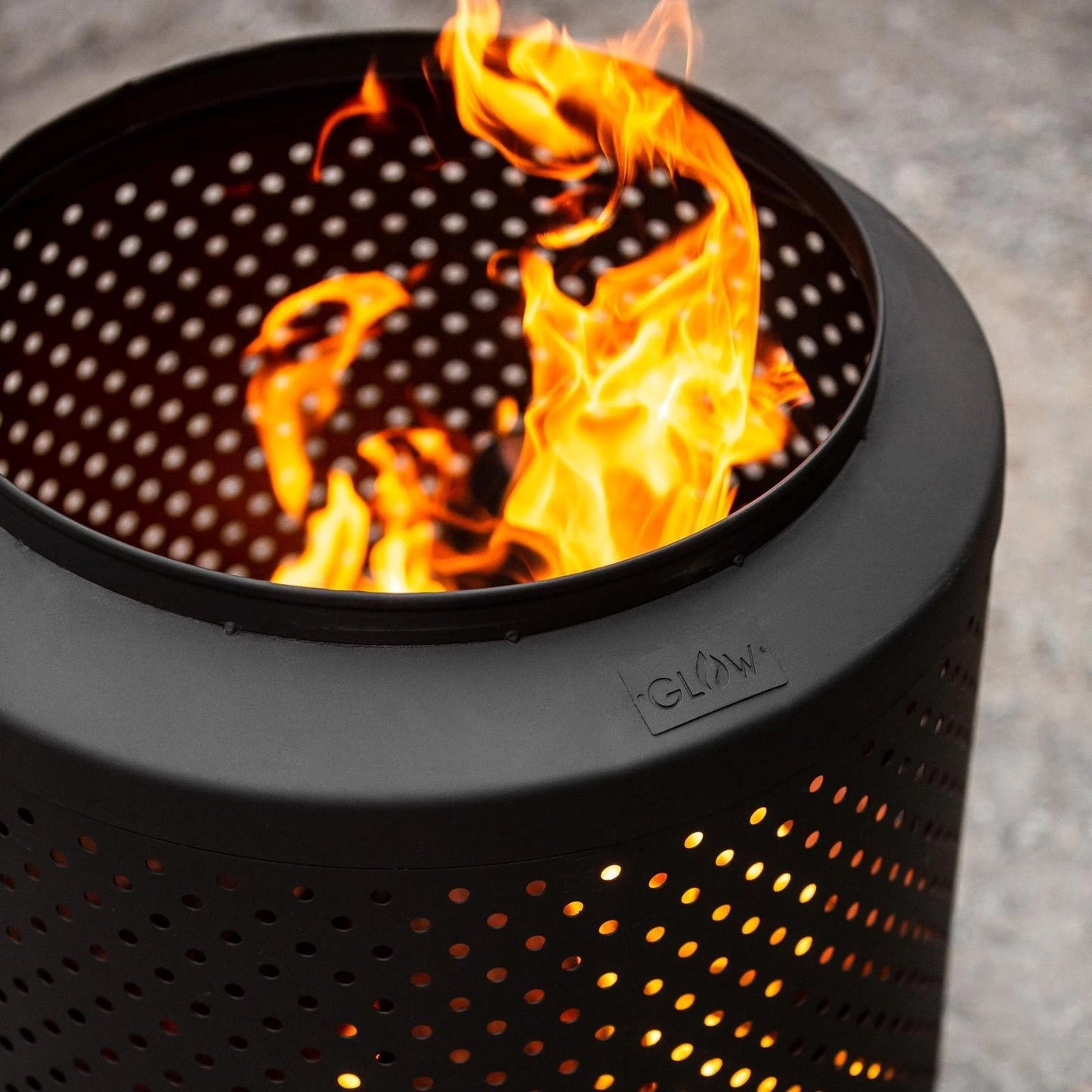 Glow Black Acheron Fire Pit - Durable Steel, 360° View, Easy Assembly, Outdoor Use