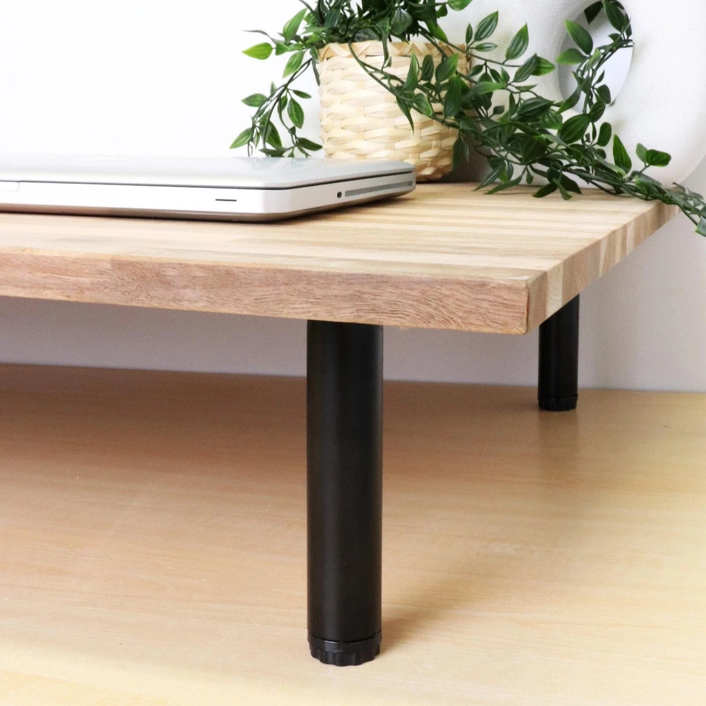 Adoored Black Steel Round Table Leg 30x150mm - Durable, Easy Install, Modern Design