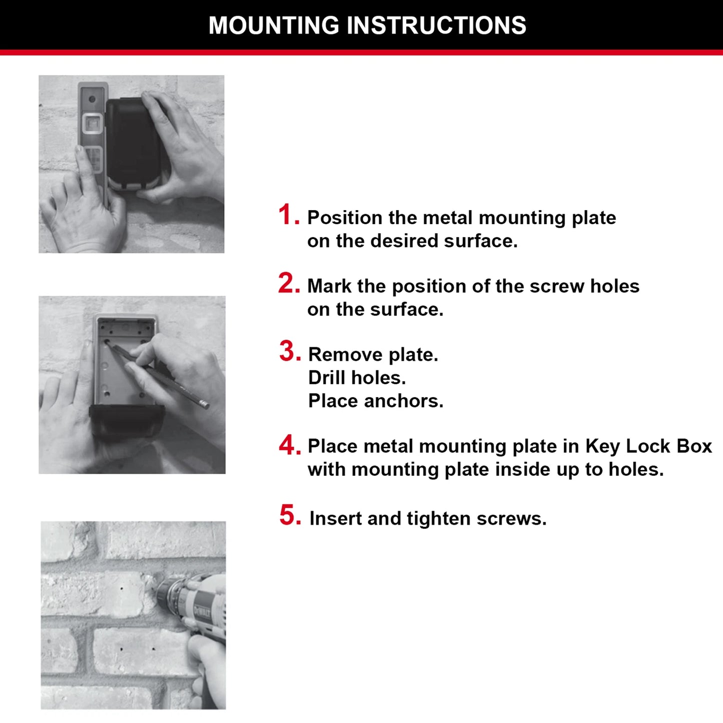 Master Lock Light Up Wall Mounted Key Safe with Combination Dials, Weather-Resistant