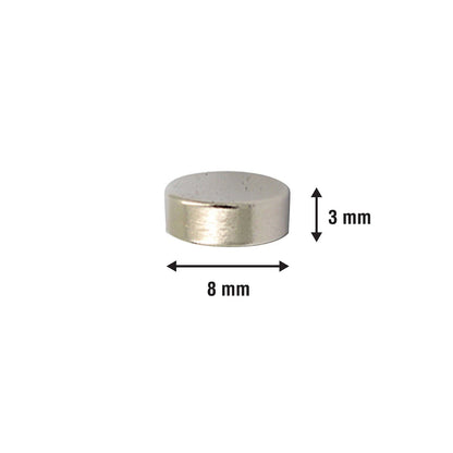Everhang 8mm Neodymium Rare Earth Disc Magnets - 10 Pack, Strong & Lightweight