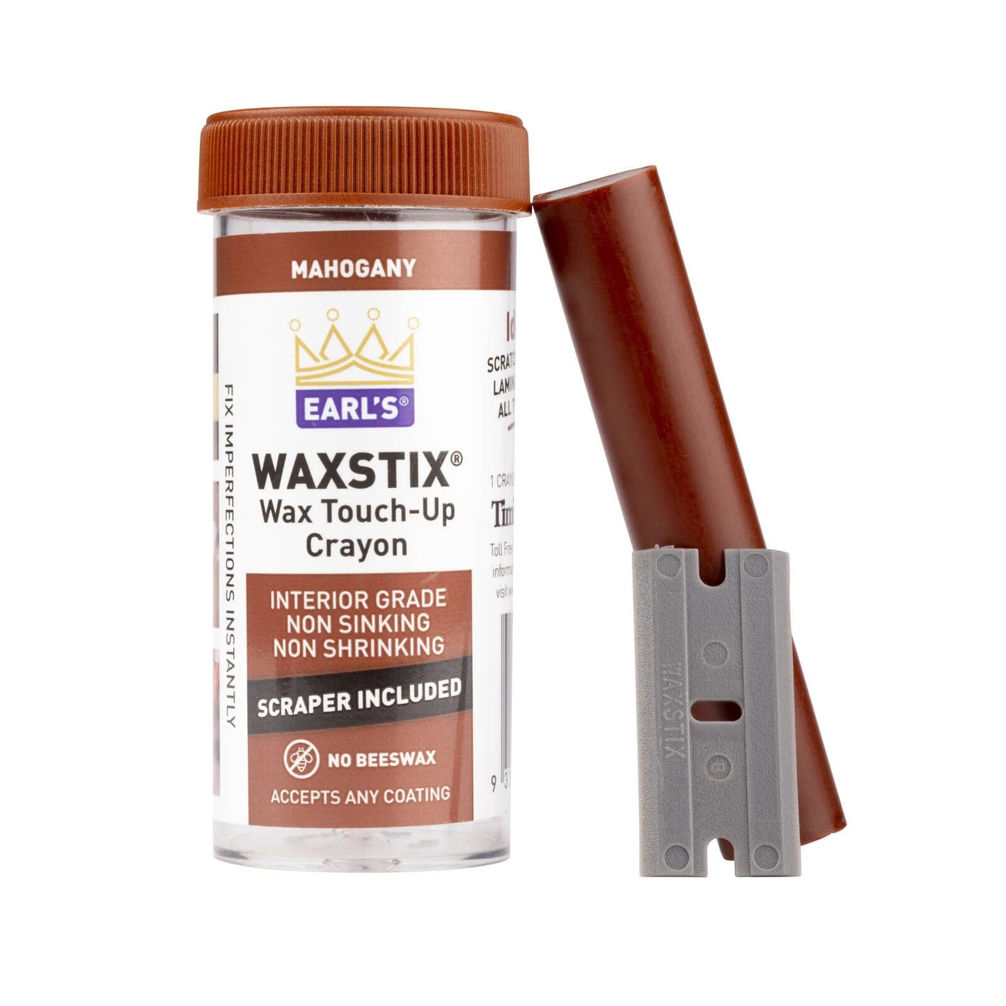 Waxstix Mahogany Timbermate Touch Up Crayon, Easy Scratch Repair, No Beeswax, 12 Colours