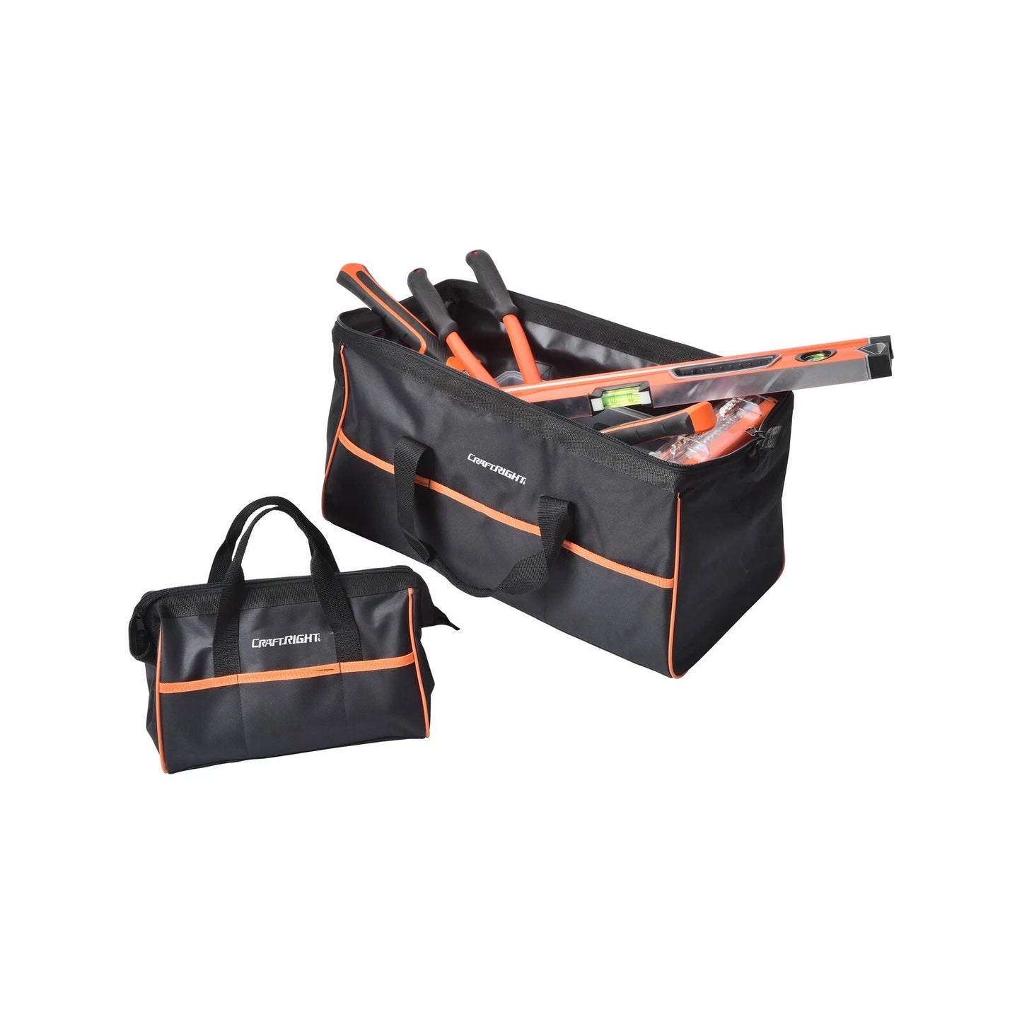 Craftright 2 Piece Tool Bags Set, Durable Nylon, Multiple Pockets, Easy Access, Large & Small Bags