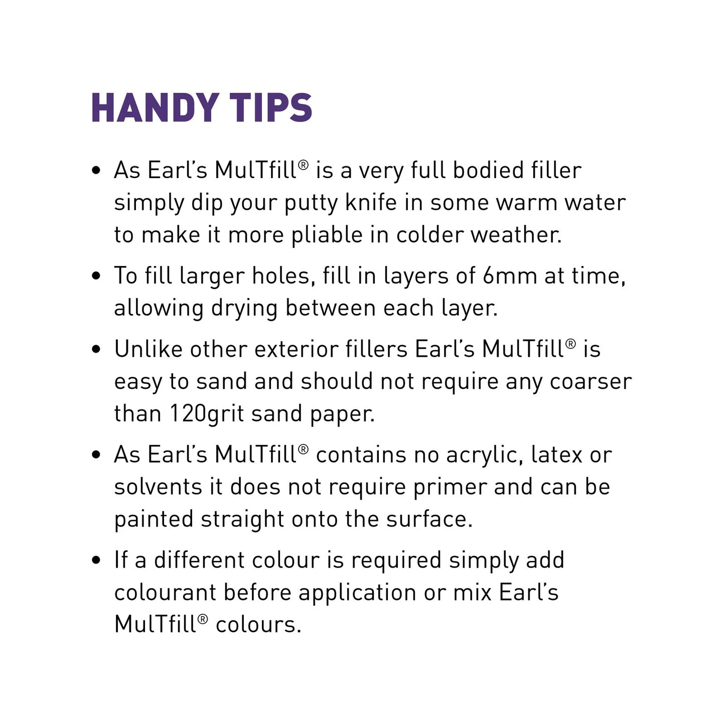 Earl's 600g Pine MulTfill Fine Filler, Interior & Exterior, Non-Shrinking, Paintable