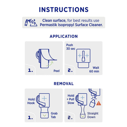 Permastik Mug Hooks 10 Pack - No Drilling, Strong Hold, Removable Adhesive