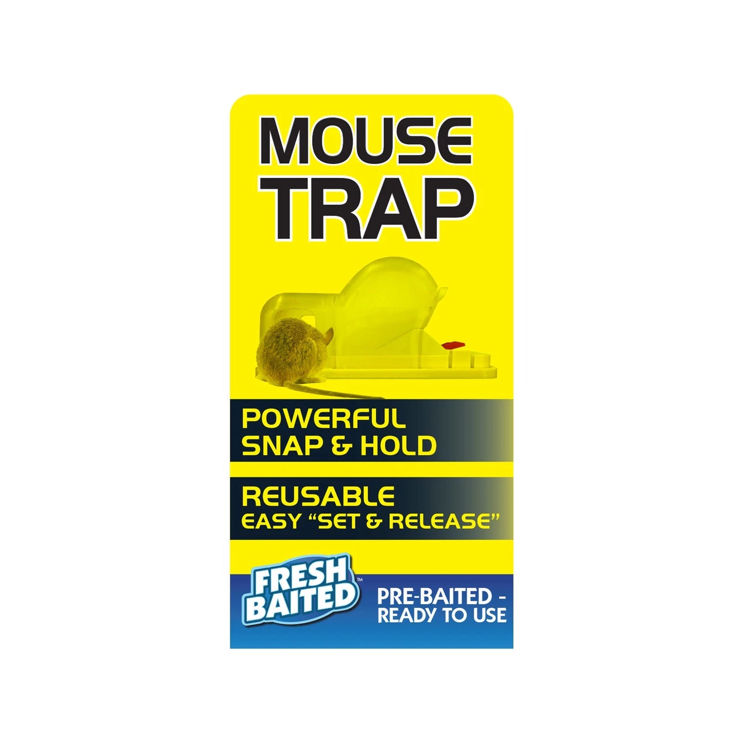 Big Cheese Pet Safer Mouse Trap - See-Through Bubble, One Touch Set, Reusable, Indoor Use