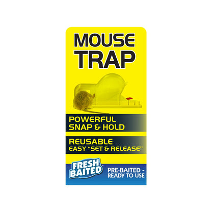 Big Cheese Pet Safer Mouse Trap - See-Through Bubble, One Touch Set, Reusable, Indoor Use