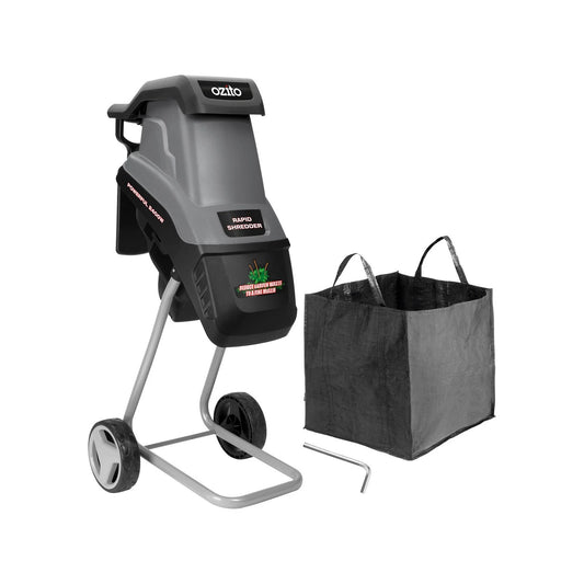 Ozito 2400W Garden Shredder, 35mm Capacity, Dual Steel Blades, 10:1 Mulching Ratio