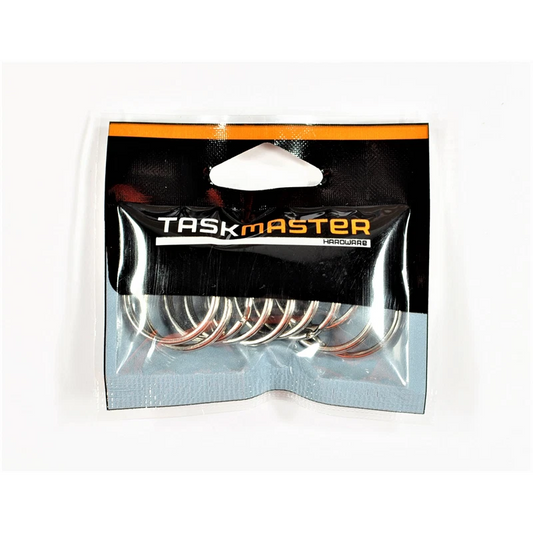 Taskmaster Steel Split Key Ring 25mm Pack of 10 - Weather Resistant, Durable, Organising Essential