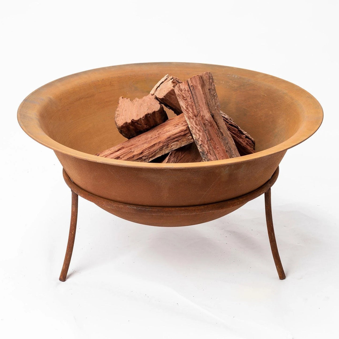 Jumbuck Rustic Iron Fire Bowl with Stand, 76cm, Durable Cast Iron, Outdoor Use
