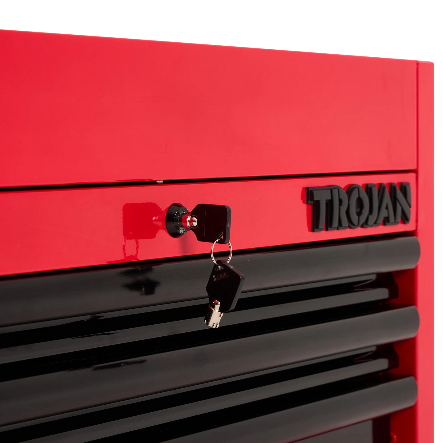 Trojan 26" 3 Drawer Steel Tool Chest with Lock, Ball-Bearing Drawers, Gas Strut Lid