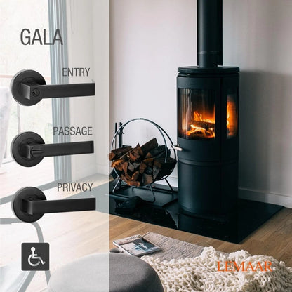 Lemaar Black Gala Entrance Set - High-Security, Easy Install, Stylish Zinc Finish
