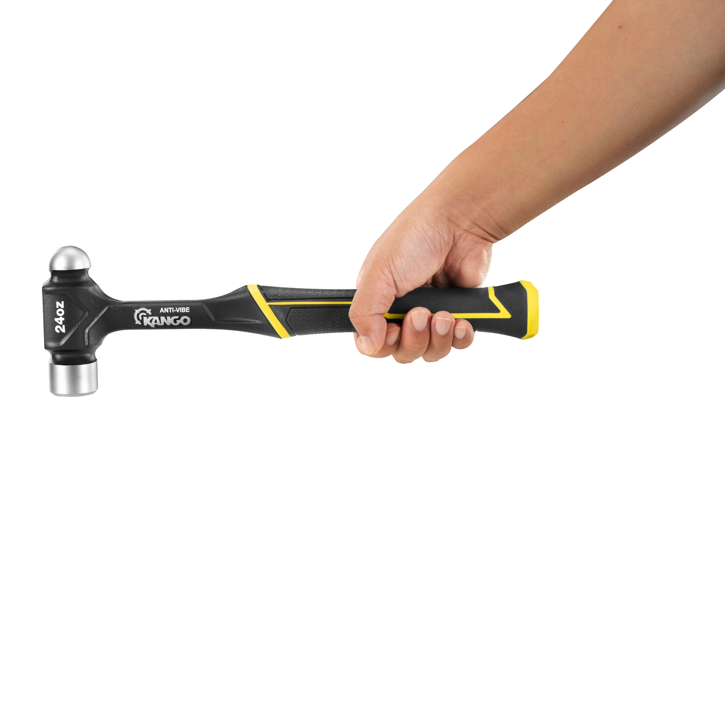 Kango 24oz Anti-Vibe Ball Pein Hammer, Dual Face, Forged Steel, Vibration Reduction
