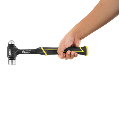 Kango 24oz Anti-Vibe Ball Pein Hammer, Dual Face, Forged Steel, Vibration Reduction