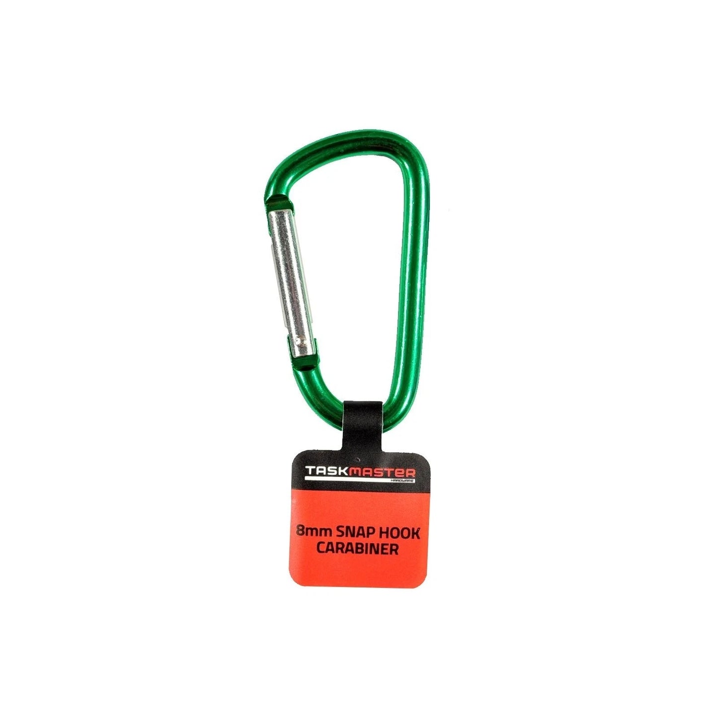 Taskmaster 8mm D-Shape Aluminium Carabiner, Assorted Colours, Spring-Loaded Gate