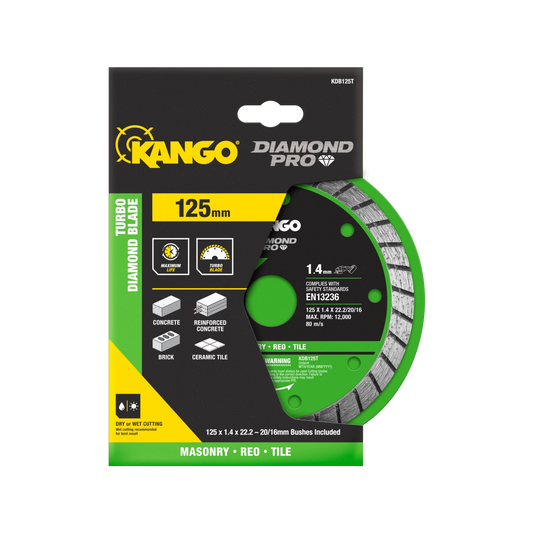 Kango 125mm Turbo Diamond Saw Blade - Fast, Precise Cuts, Versatile Material Compatibility