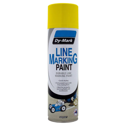 Dy-Mark Yellow Line Marking Spray Paint 500g, Fast-Drying, Toluene-Free, UV & Waterproof