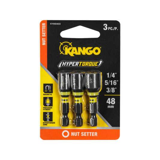 Kango 48mm Hypertorque Nut Setter 3 Pack - Magnetised Tip, HyperTorque Torsion Zone