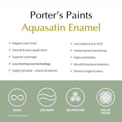 Porter's 1L Popcorn Aquasatin Eggshell Finish Washable Paint for Interior & Exterior