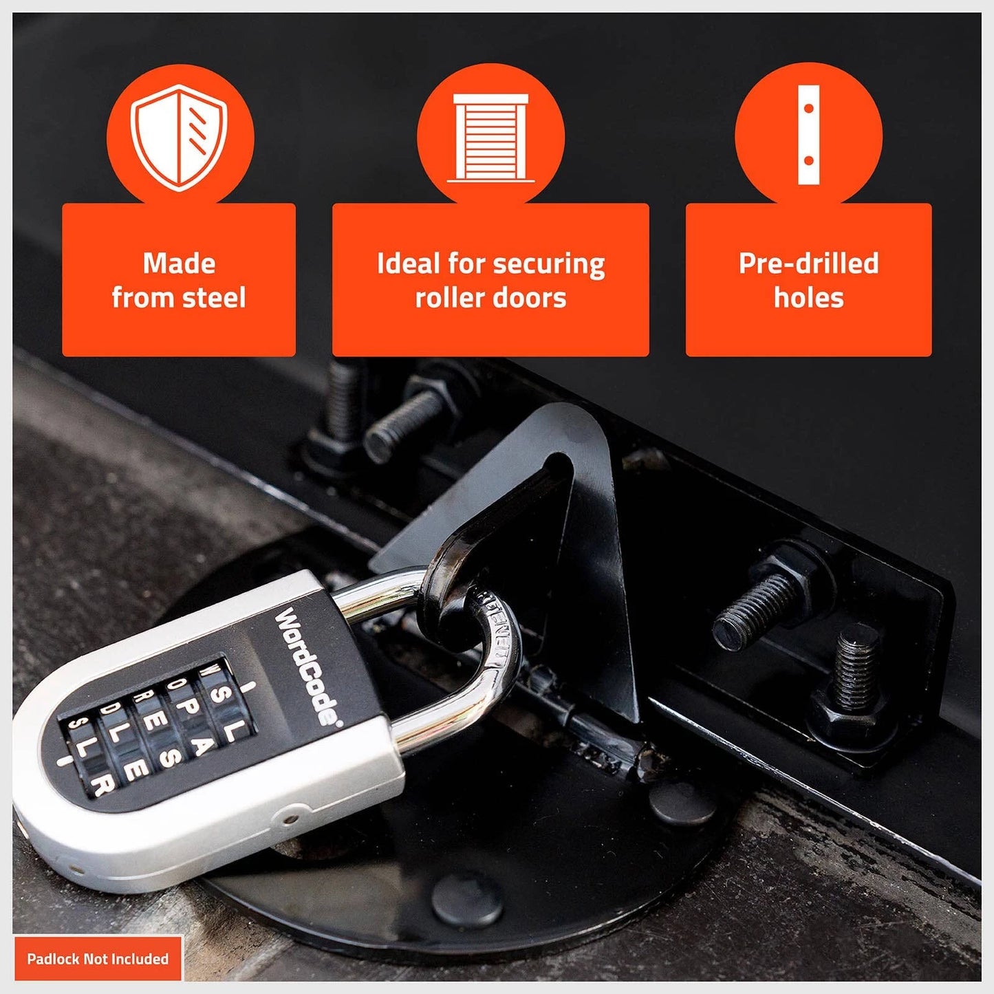 Taskmaster 100mm Black Matte Zinc Garage Door Floor Anchor for DIY Security