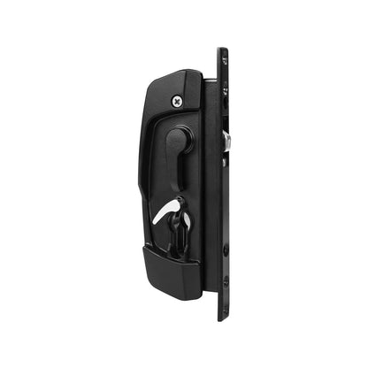 Rolltrak Black Non-Keyed Sliding Screen Door Lock with Internal Snib & Metal Body