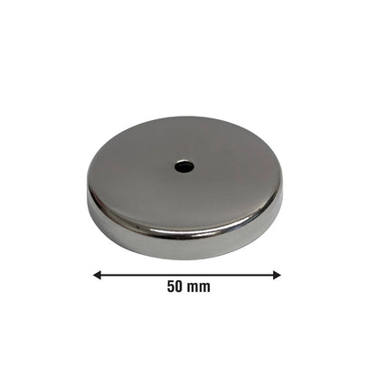 Everhang 50mm Chrome Round Base Magnet, Powerful Hold, Durable, Silver