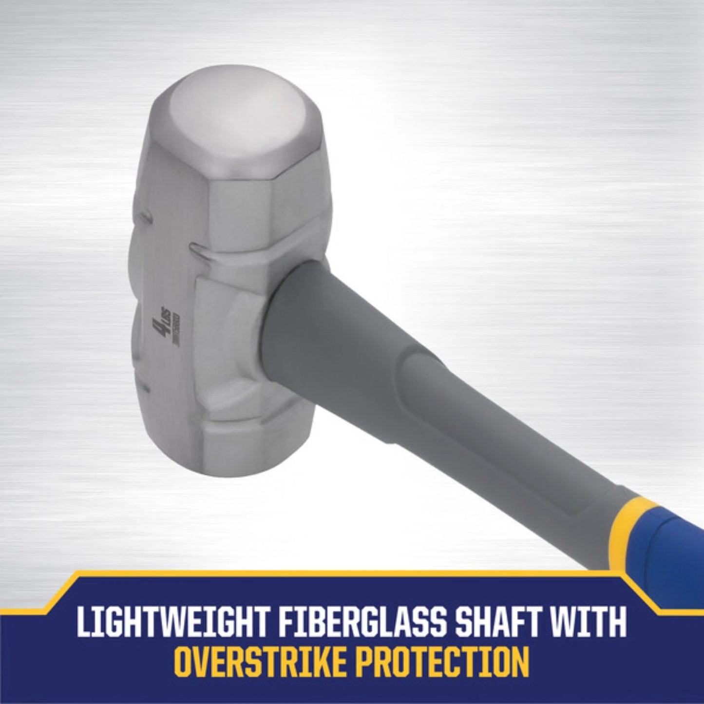 IRWIN 4lb Sledge Hammer - High Strike Power, Fibreglass Core, Comfort Grip