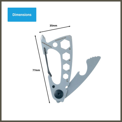 Titanium 77mm Stainless Steel Multi-Purpose Carabiner with Tools