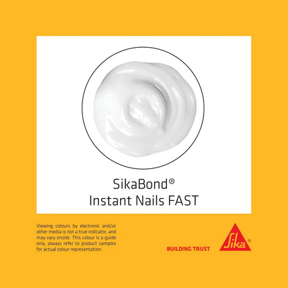 Sika 430g White SikaBond Instant Nails Fast Adhesive - Water-Based, Indoor/Outdoor Use