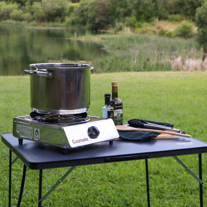 Gasmate Single Burner Wok Cooker, 18.8MJ/h Brass Burner, Stainless Steel, Piezo Ignition